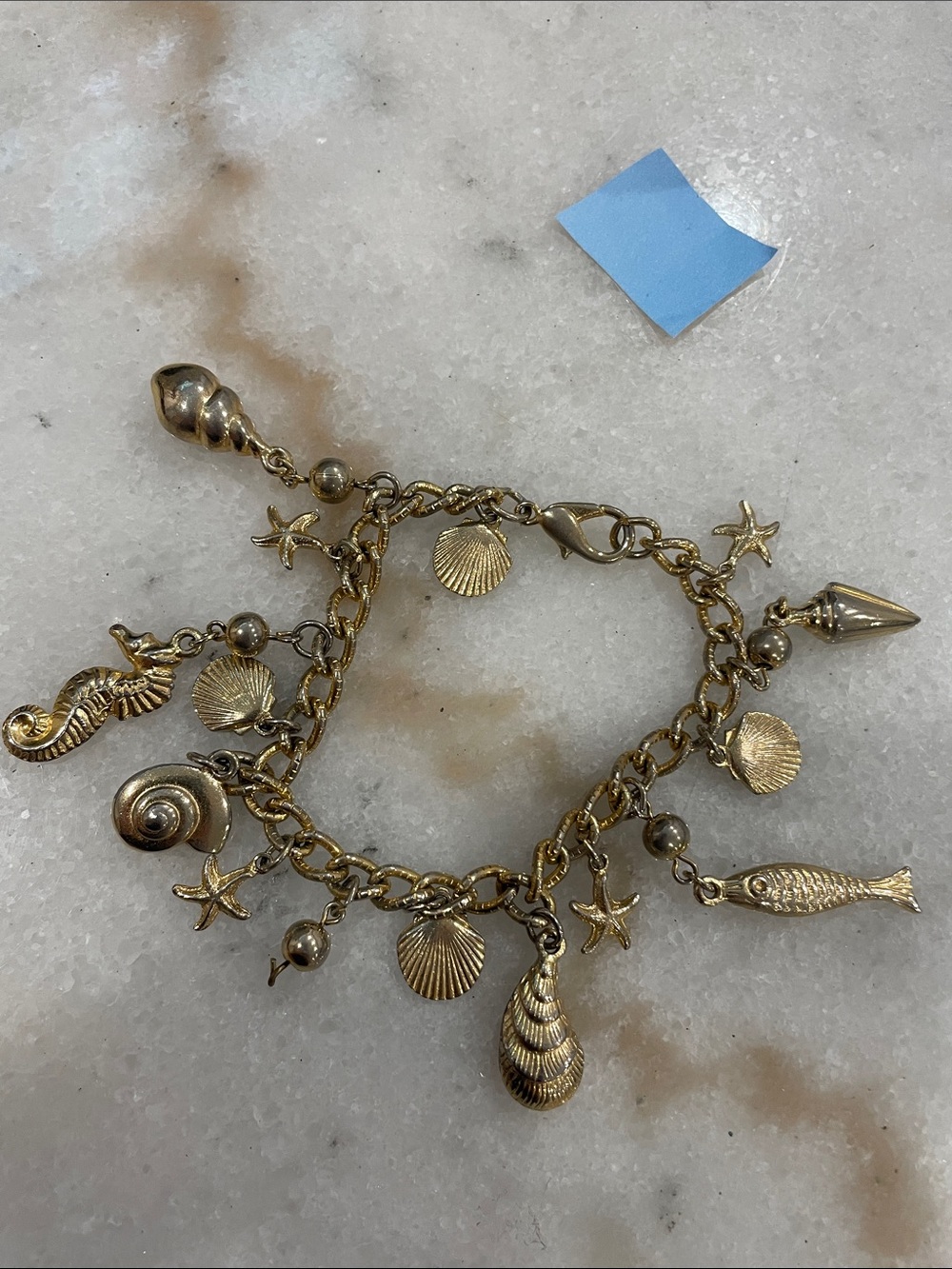 Gold-Tone Sea Life Charm Bracelet - Women Jewelry
